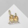 Brooch "Birds" a couple, colored in gold