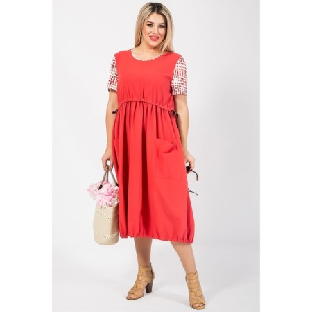 Female dress, size 66, coral color