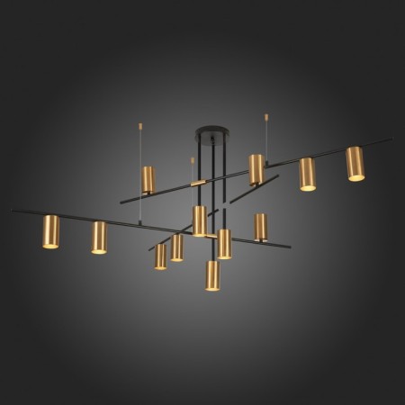 Ceiling lamp ST LUCE. SL1206.402.12. Sormano. 12x7 W, GU10, 120x120x65 cm, black color-2