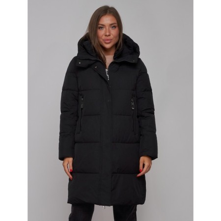 Coat insulated winter female, size 44, black color-9