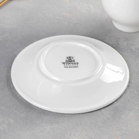 Tea steam porcelain Wilmax, 2 items: a cup 220 ml, a saucer d = 14.2 cm, white color-2