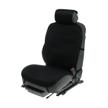 Nabbage on the front seat, velor, black, fasteners, elastic bands