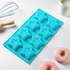 Baking shape of the “stars”, silicone, 8 cells, 29 × 16 × 2 cm, cell 6.3 × 6 cm, depth 1.7 cm