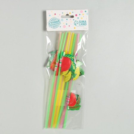 Pipe for the cocktail "Fruits", set of 12 pcs.-2