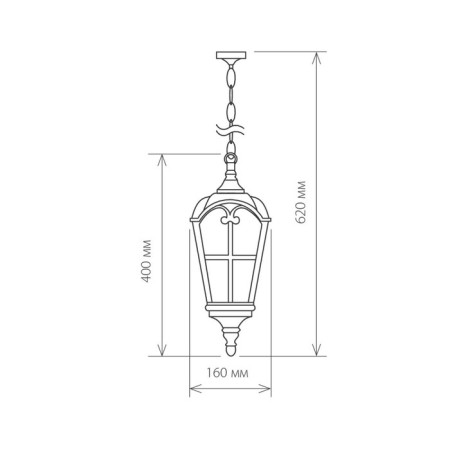 Elektrostandard Lamp Garden-Park, 60 W, E27, IP44, suspension, Mira h-1