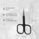 Scissors are manicure, narrow, bent, with rubberized handles, 9 cm, silver/black color
