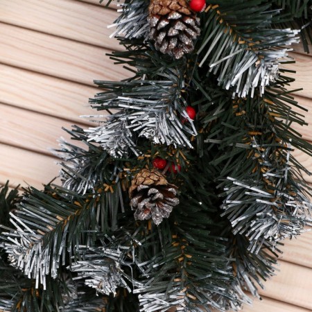New Year's Wreath "Christmas Snow White" bump silver +berry 45cm-2