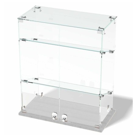 Table window, 2 inclined shelves, 600 × 300 × 700, chipboard, glass color white-1