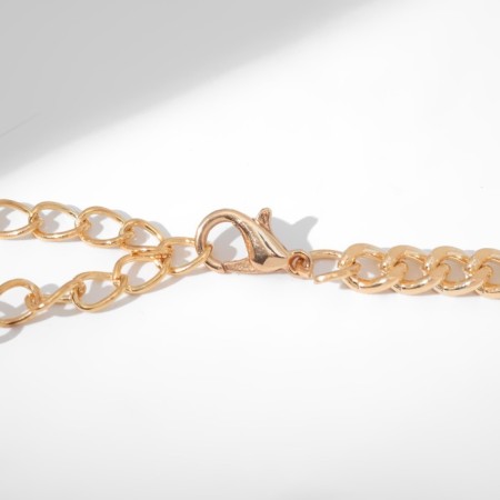 Choker "chain" rhombus, white color in gold, 32 cm-2