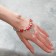 Margeri Bracelet on the thread, wood in the heart, l = 18 cm, red color in silver