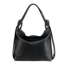 Bag women, genuine leather, black 40x5x30 cm