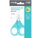 Baby scissors, with a protective cap, turquoise color