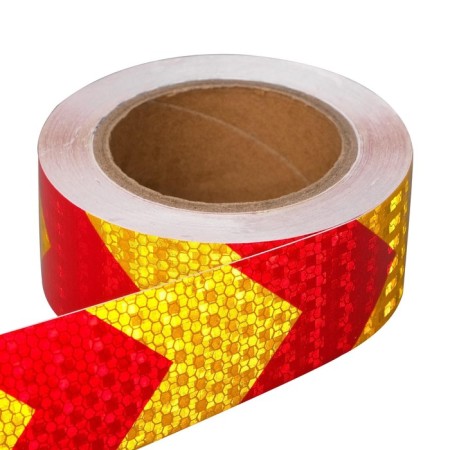 Reflective tape, self-adhesive, red-yellow, 5 cm x 10 m
