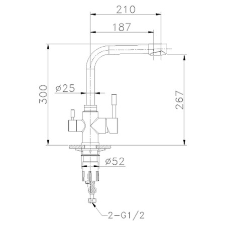 LEMARK kitchen mixer "Expert" LM5061S, with connecting to a drinking water filter, steel-1