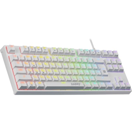 Keyboard Defender IVORY GK-579, game, wired, mechanical, backlight, 87 cl, USB, white-1