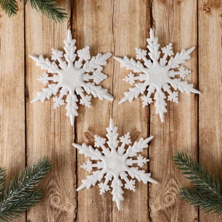 Jewelry decoration "White Snowflake" (set of 3 pcs) arrows, D-11 cm