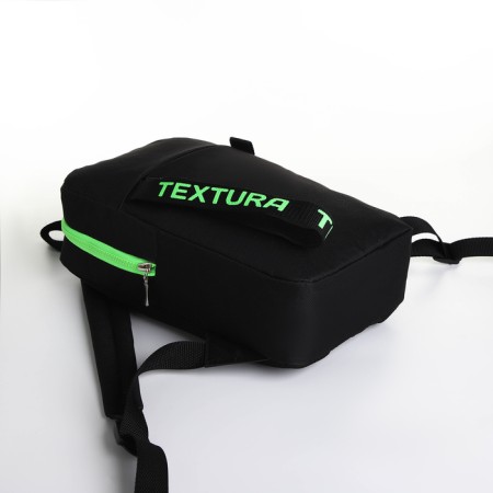 Textura's backpack, external pocket, black/light green color-4