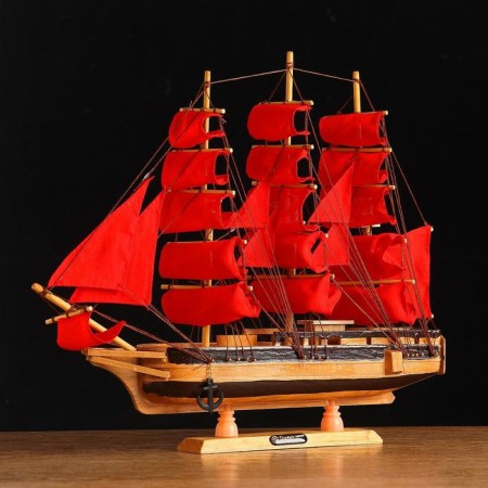 Souvenir medium "Achilles" ship, red sails, 39x44x7 cm