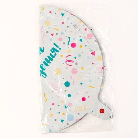 Foil ball 18 "Happy Birthday, Confetti, Circle, set of 50 pcs.-2