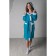 Women's bathrobe, size 56, white/turquoise, mahra