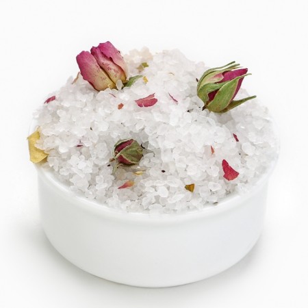 Bath salt with rose and calendula petals, 400 g, rose and calendula, pure happiness-2