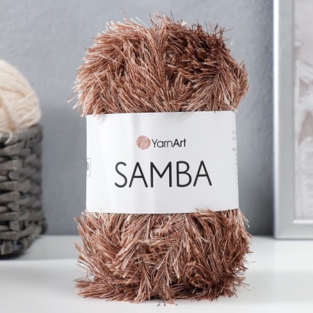Samba yarn 100% polyester 150m/100g (199 brown)-4