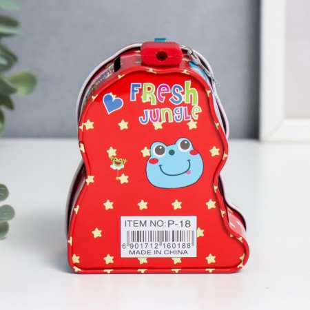 Piggy bank Metal with a lock "Frog" mix 5x8.5x10 cm-5