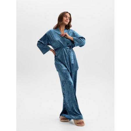 Female set (jacket, trousers) KAFTAN VELVET 40-42, blue-7