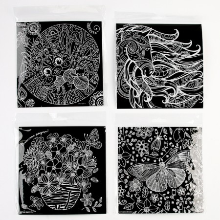 Engraving. Antistress engraving set, 20 x 20 cm, 4 pcs-7