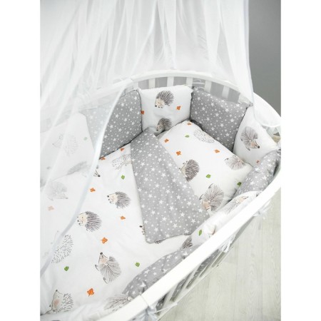 Set in a crib 3 objects of Amarobaby Baby Boom Baby Ezhik, White/Gray (Poplin)-5