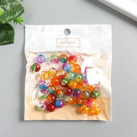 Beads for creativity plastic "Broken glass" set 20 grams, d = 1 cm, mix-6