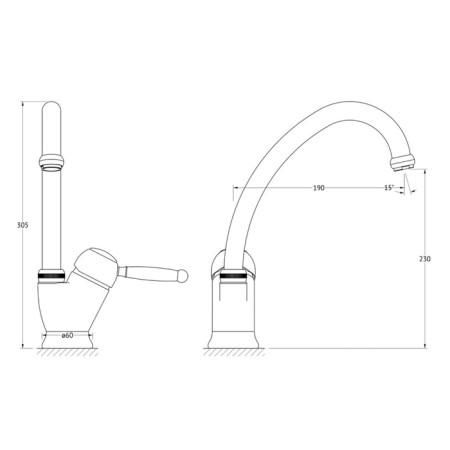 Kitchen mixer, matte gold, ponsi-1