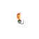 Mormyshka column orange, black stripes + ball silver gasoline, weight 0.9 g