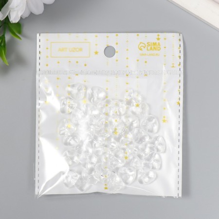 Buttons plastic on midnight "Heart. Crystal" Transparent set 40 pcs 1.2x1.2 cm-3