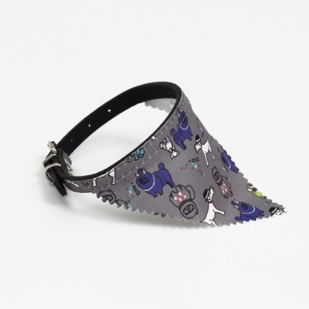 A collar with a scarf "Bright Life", 32 x 1 cm, gray-1