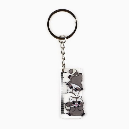 Keychain ruler for keys "raccoon", 2.9 x 10 cm-2