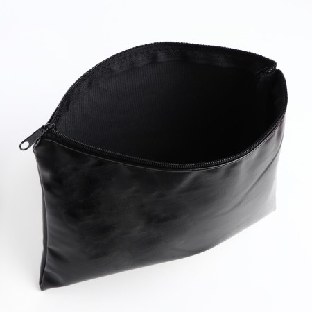 Cosmetic bag with lightning, black color-2
