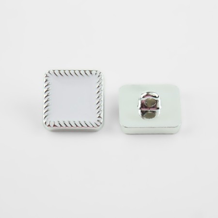 A set of buttons on the leg, 16 × 16 mm, 5 pcs, white/silver color-2