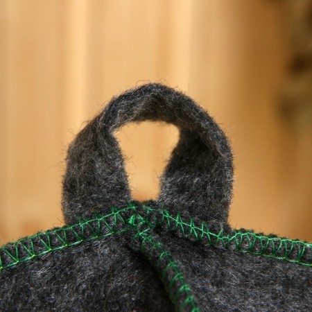 Hat for the bath "New Year's spruce and blue beads", gray-2