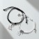 Bracelets "Demetrons" Origami and a letter, black and white color, 7 cm