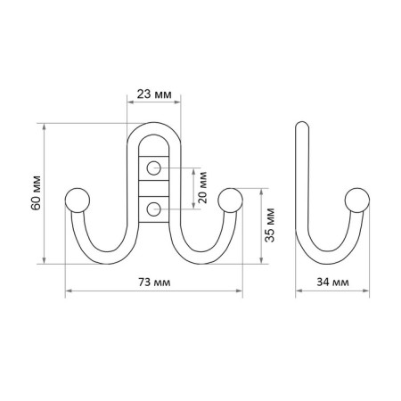 Hook-lick "Standard" 208 b cp, color chrome-1
