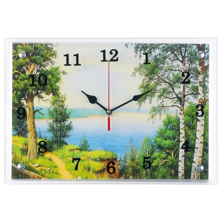 Carty clock is wall-mounted, interior "lake", silent, 25 x 35 cm