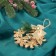 Christmas tree decoration "Wreath with a branch" 11x11 cm, gold