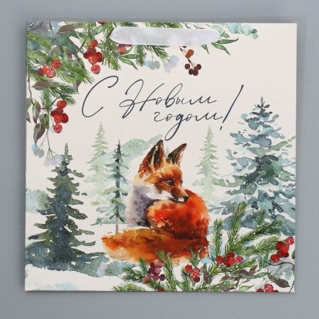 Laminated square Forest, 30 x 30 x 12 cm, new year-6