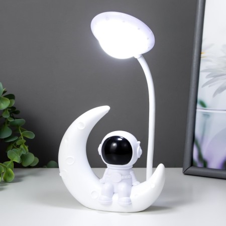Table lamp "Astronaut on the Moon" LED 3W USB AKB White 13x5x26 cm Risalux-1
