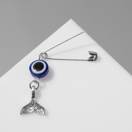 Pin-Malisman “Overcoming difficulties”, 2.2 cm, white-blue color in silver-5