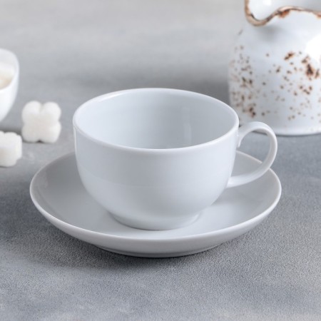 Tea steam porcelain "Amber", 200 ml, cup D = 8.8 cm, saucer d = 14 cm