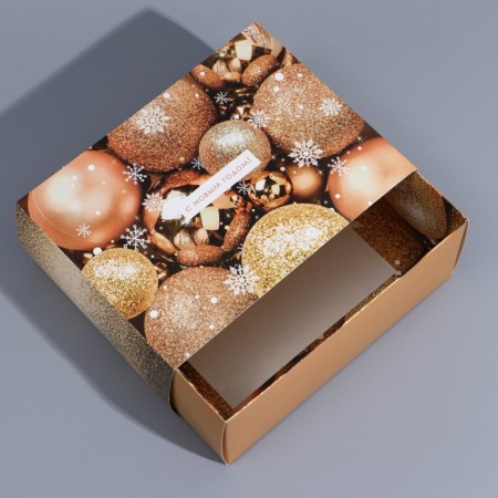Box the team "New Year's balls", 20 x 15 x 8 cm, New Year-3