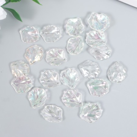 Beads for creativity plastic "Lesson" set 20 pcs Transparent mother -of -pearl 1.7x1.5 cm