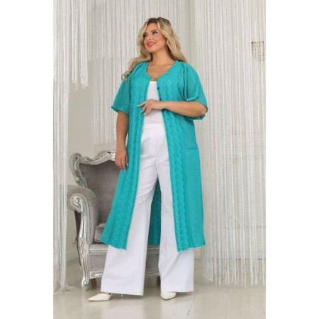 Cardigan female, size 54, green color-6